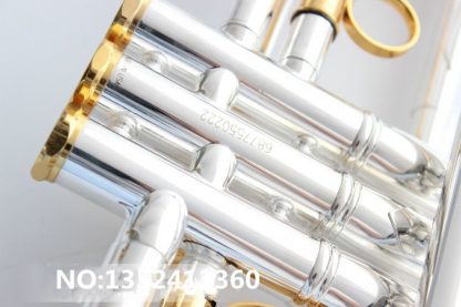 quality Bach Trumpet Original Silver plated GOLD KEY LT180S-72 Flat Bb Professional Trumpet bell Top musical instruments Brass  2