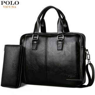 VICUNA POLO New Arrival High Quality Leather Man Messenger Bag With Front Pocket Brand Men's Briefcases Business Men Handbag