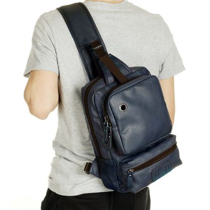 Zebella Brand Men's Shoulder Bag Vintage Men Crossbody Bag Men Chest Bags Casual Fashion PU Leather Men Messenger Bag  3