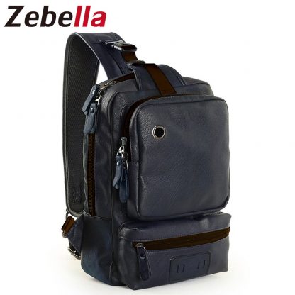 Zebella Brand Men's Shoulder Bag Vintage Men Crossbody Bag Men Chest Bags Casual Fashion PU Leather Men Messenger Bag  1