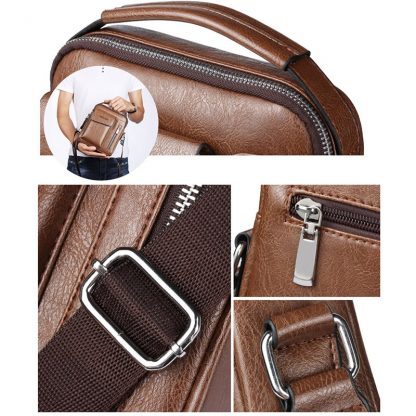 Vintage Messenger Bag Men Shoulder bags Pu Leather Crossbody Bags For Men Bags Retro Zipper Man Handbags WBS510 2