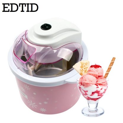 EDTID Electric Mini Ice Cream Machine 1.5L Household Automatic DIY Soft Frozen Fruit Dessert Icecream Maker Milkshake Freezer EU 2