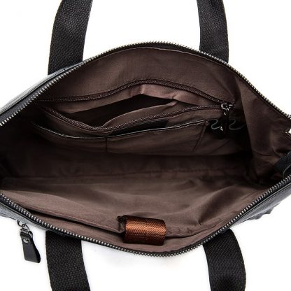 WESTAL Men Briefcases Genuine Leather Men's Bag Business Briefcases laptop Handbags Messenger Bag Men Leather Office Bag 9013 5