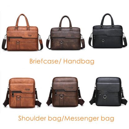 JEEP BULUO Luxury Brand Men Messenger Bags Crossbody Business Casual Handbag Male Spliter Leather Shoulder Bag Large Capacity  1