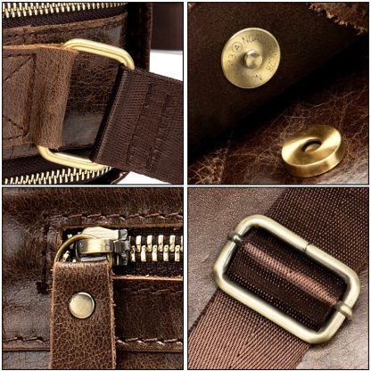 MVA Shoulder Bag for Men Men's Genuine Leather Bag Vintage Messenger Bags Men Leather Small Crossbody Bags for ipad handbag 1121 4