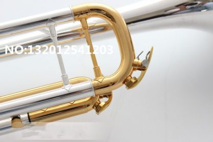 quality Bach Trumpet Original Silver plated GOLD KEY LT180S-72 Flat Bb Professional Trumpet bell Top musical instruments Brass  4