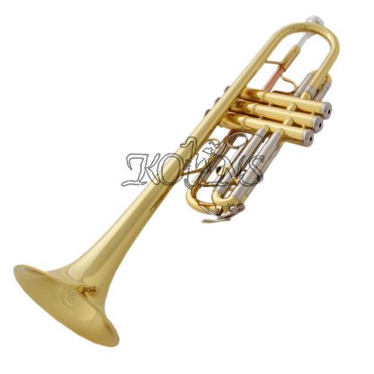 Top New Gold C Key Trumpet with Cupronickel Tuning pipe horn With Case 5