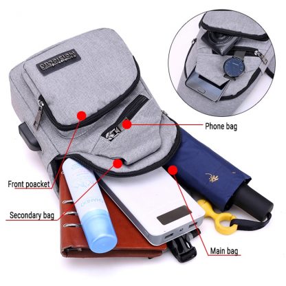 Male Shoulder Bags USB Charging Crossbody Bags Men Anti Theft Chest Bag School Summer Short Trip Messengers Bag 2019 New Arrival 1