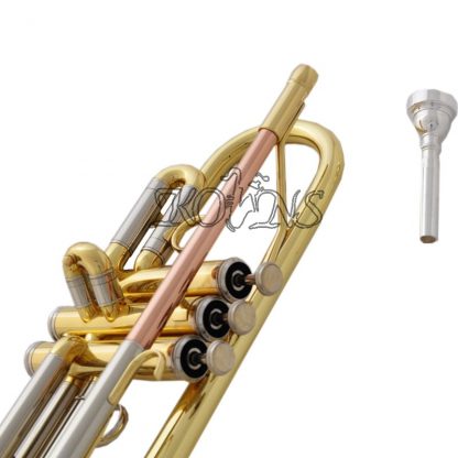Top New Gold C Key Trumpet with Cupronickel Tuning pipe horn With Case 3