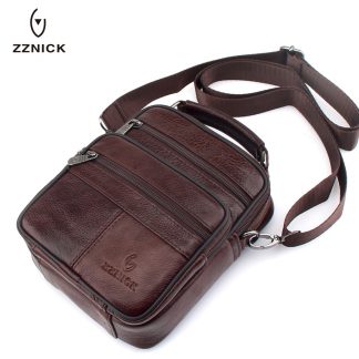 ZZNICK 2018 Genuine Cowhide Leather Shoulder Bag Small Messenger Bags Men Travel Crossbody Bag Handbags New Fashion Men Bag Flap