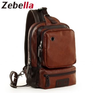 Zebella Brand Men's Shoulder Bag Vintage Men Crossbody Bag Men Chest Bags Casual Fashion PU Leather Men Messenger Bag