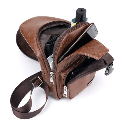 Men's Crossbody Bags Men's USB Chest Bag Designer Messenger bag Leather Shoulder Bags Diagonal Package 2018 new Back Pack Travel 3