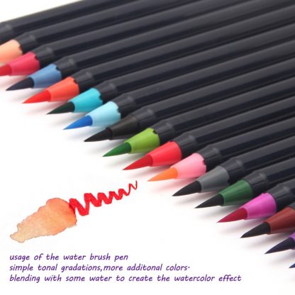 워터브러쉬20pcs Colors Brush Pen Sketch Drawing Watercolor Marker Set Calligraphy Pen For School Children Painting Manga Brush Stationery 1