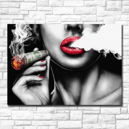 Creative Art Modern Abstract Canvas Painting Burning Money Smoking Clouds Art Prints for Study Room, Office And Home Decoration 5