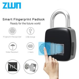 지문인식자물쇠ZWN Z1 USB Rechargeable Smart Keyless Fingerprint Lock IP65 Waterproof Anti-Theft Security Padlock Door Luggage Case Lock