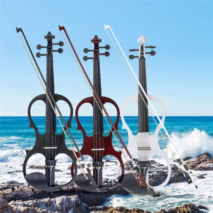4/4 Electric Acoustic Violin Basswood Fiddle with Violin Case Cover Bow  for Musical Stringed Instrument Lovers Beginners 5
