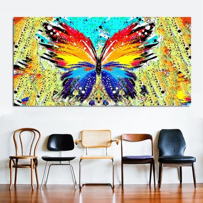 RELIABLI ART Big size Abstract Butterfly Animal Paintings Wall Art Canvas Painting For Girls Room,Living Room Cuadros Pictures 2