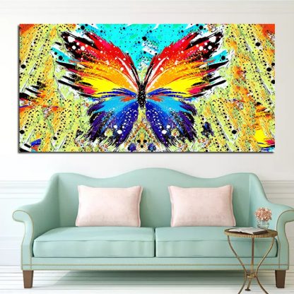 RELIABLI ART Big size Abstract Butterfly Animal Paintings Wall Art Canvas Painting For Girls Room,Living Room Cuadros Pictures 1