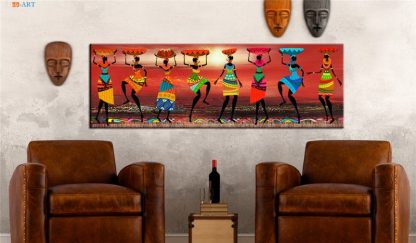 African Women Dancing Print Colored Poster Canvas Painting Tribal Wall Art Wall Pictures for Living Room Decoration 2