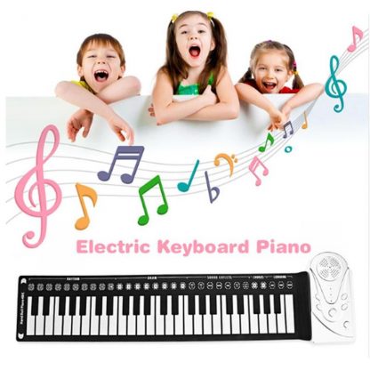 Portable Flexible Digital Keyboard Piano 49 Keys Flexible Silicone Electronic Roll Up Piano Children Toys Built-in Speaker 1