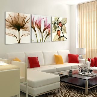 3 Panels Canvas Painting modern on the wall Picture Living room and bedroom  art decorative pictures flower paintings No Frame