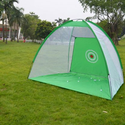 2x1.4m Foldable Golf Hitting Cage Practice Net Trainer+raining Aid Mat+Driver Iron Green Portable Durable Polyester+Oxford Cloth