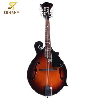 Senrhy 8-String Paulowni Mandolin Sunburst Musical Instrument with Rigid Mandolin Case For Stringed Instrument Lovers Gifts
