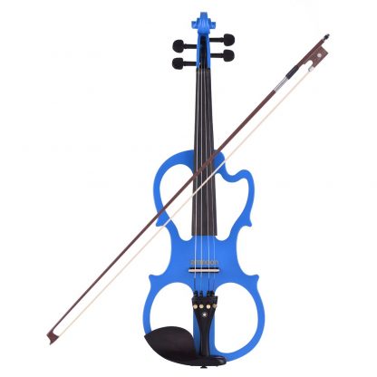 Hot sale ammoon VE-201 Full Size 4/4 Solid Wood Silent Electric Violin Fiddle Maple Body Ebony Fingerboard Pegs Chin Rest 3
