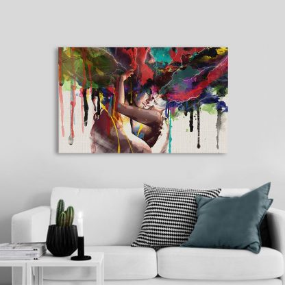 AAVV Wall Art Picture Canvas Painting Wall Pictures The Lovers Hug Portrait Poster Print For Living Room Home Decor No Frame     3