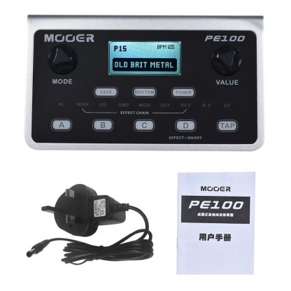 MOOER PE100 Multi-effects Processor Guitar Effect Pedal 39 Effects Guitar Pedal 40 Drum Patterns 10 Metronomes Tap Tempo 1