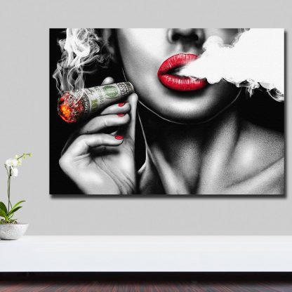 Creative Art Modern Abstract Canvas Painting Burning Money Smoking Clouds Art Prints for Study Room, Office And Home Decoration 3