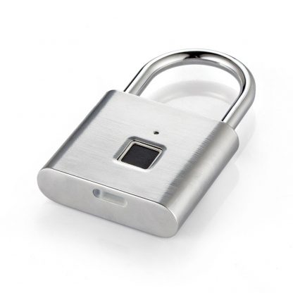 Golden security keyless smart USB rechargeable door fingerprint padlock quick unlock Zinc alloy metal self developing chip 1