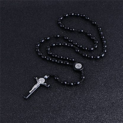 Komi Rosary Beads JESUS Coin Cross Pendant Necklace for Women Girls Catholic Religious Jewelry Holy Rosaries Necklaces 1