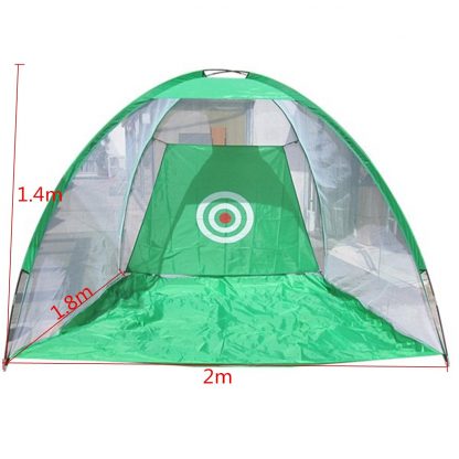 2x1.4m Foldable Golf Hitting Cage Practice Net Trainer+raining Aid Mat+Driver Iron Green Portable Durable Polyester+Oxford Cloth 3