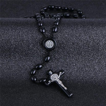 Komi Rosary Beads JESUS Coin Cross Pendant Necklace for Women Girls Catholic Religious Jewelry Holy Rosaries Necklaces 4