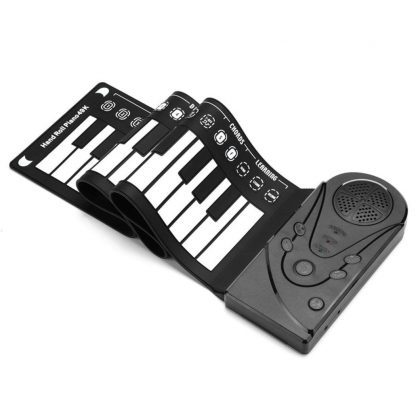 Unisex Flexible Keyboard Digital Educational Piano Kid's 75kg 49-Keys white 0 Roll-Up Black Music 4