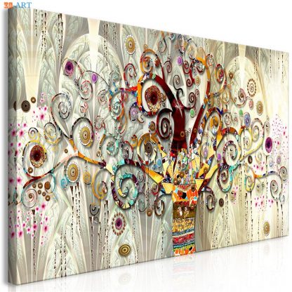 Vintage Poster Tree of Life Print Abstract Canvas Painting Gold Wall Art Pictures for Living Room Tribe Wall Decor