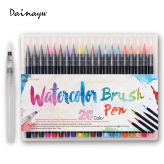 워터브러쉬20pcs Colors Brush Pen Sketch Drawing Watercolor Marker Set Calligraphy Pen For School Children Painting Manga Brush Stationery