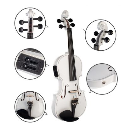 Acoustic Electric Violin Fiddle 4/4 Full Size Violin Solid Wood Body Ebony Accessories High Quality Electric Violin New 1