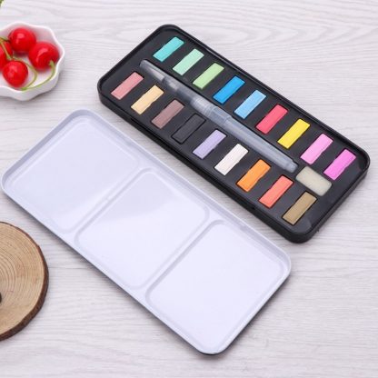 12/18/24 colors Solid Watercolor Paint Set Portable Drawing Brush acrylic Art Painting Supplies 2