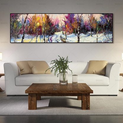 wall picture art landcape art print trees Posters picture wall art Painting decoration for living room no frame canvas painting 2
