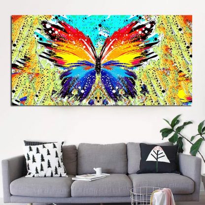 RELIABLI ART Big size Abstract Butterfly Animal Paintings Wall Art Canvas Painting For Girls Room,Living Room Cuadros Pictures 4