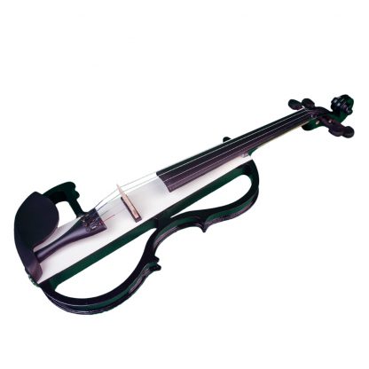 Full Size 4/4 Silent Electric Violin Solid Wood Maple With Bow Hard Case Headphone Cable Rosin New Set Black&White 4