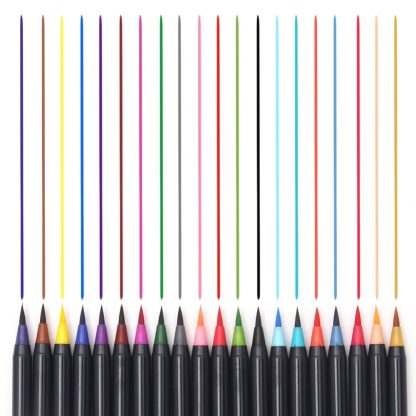 워터브러쉬20pcs Colors Brush Pen Sketch Drawing Watercolor Marker Set Calligraphy Pen For School Children Painting Manga Brush Stationery 4