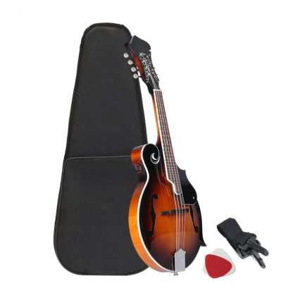Senrhy 8-String Paulowni Mandolin Sunburst Musical Instrument with Rigid Mandolin Case For Stringed Instrument Lovers Gifts 4
