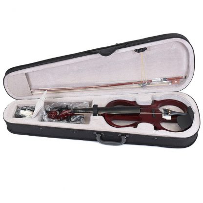 4/4 Electric Acoustic Violin Basswood Fiddle with Violin Case Cover Bow  for Musical Stringed Instrument Lovers Beginners 2