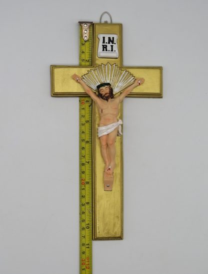 Catholic Resin Jesus Christ on INRI Cross Wall Crucifix Home Chapel Decoration 10.5 Inches Antique Finish