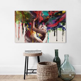 AAVV Wall Art Picture Canvas Painting Wall Pictures The Lovers Hug Portrait Poster Print For Living Room Home Decor No Frame