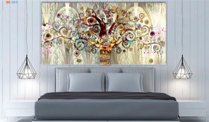 Vintage Poster Tree of Life Print Abstract Canvas Painting Gold Wall Art Pictures for Living Room Tribe Wall Decor 1