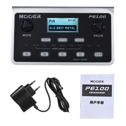 MOOER PE100 Multi-effects Processor Guitar Effect Pedal 39 Effects Guitar Pedal 40 Drum Patterns 10 Metronomes Tap Tempo 2